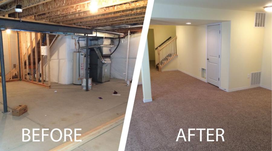 Basement Remodeling after and before service